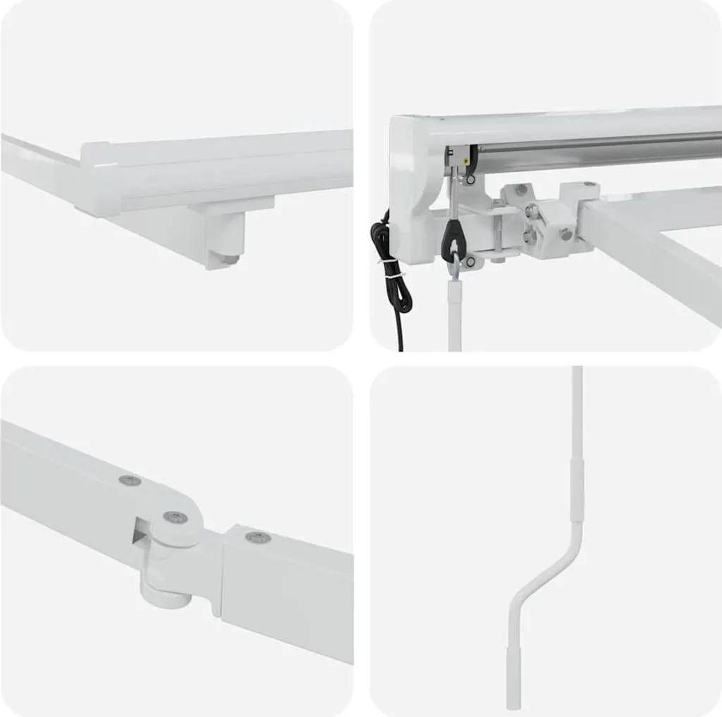 Structure store banne pour terrasse 3,5 x 2 m blanc en acier rigide
