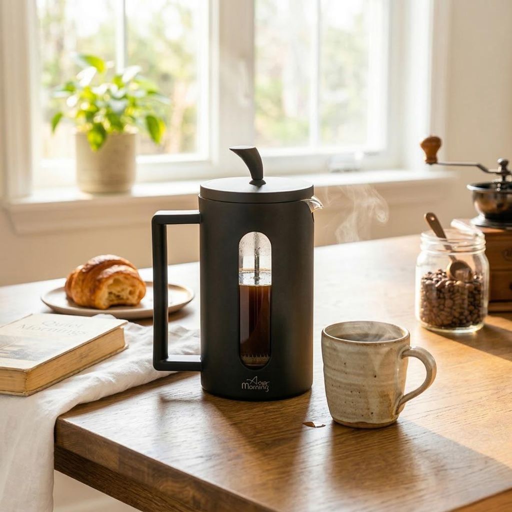 Any Morning French Press Kaffeemaschine Borosilikatglas Produktbild 