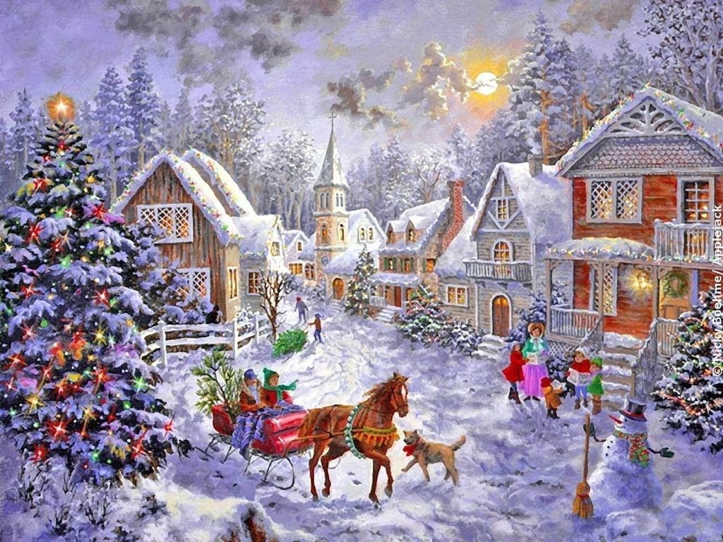 Rötting Design BASTELIDEE 5d Diamond Painting Set DIY Motiv Weihnachtslandschaft