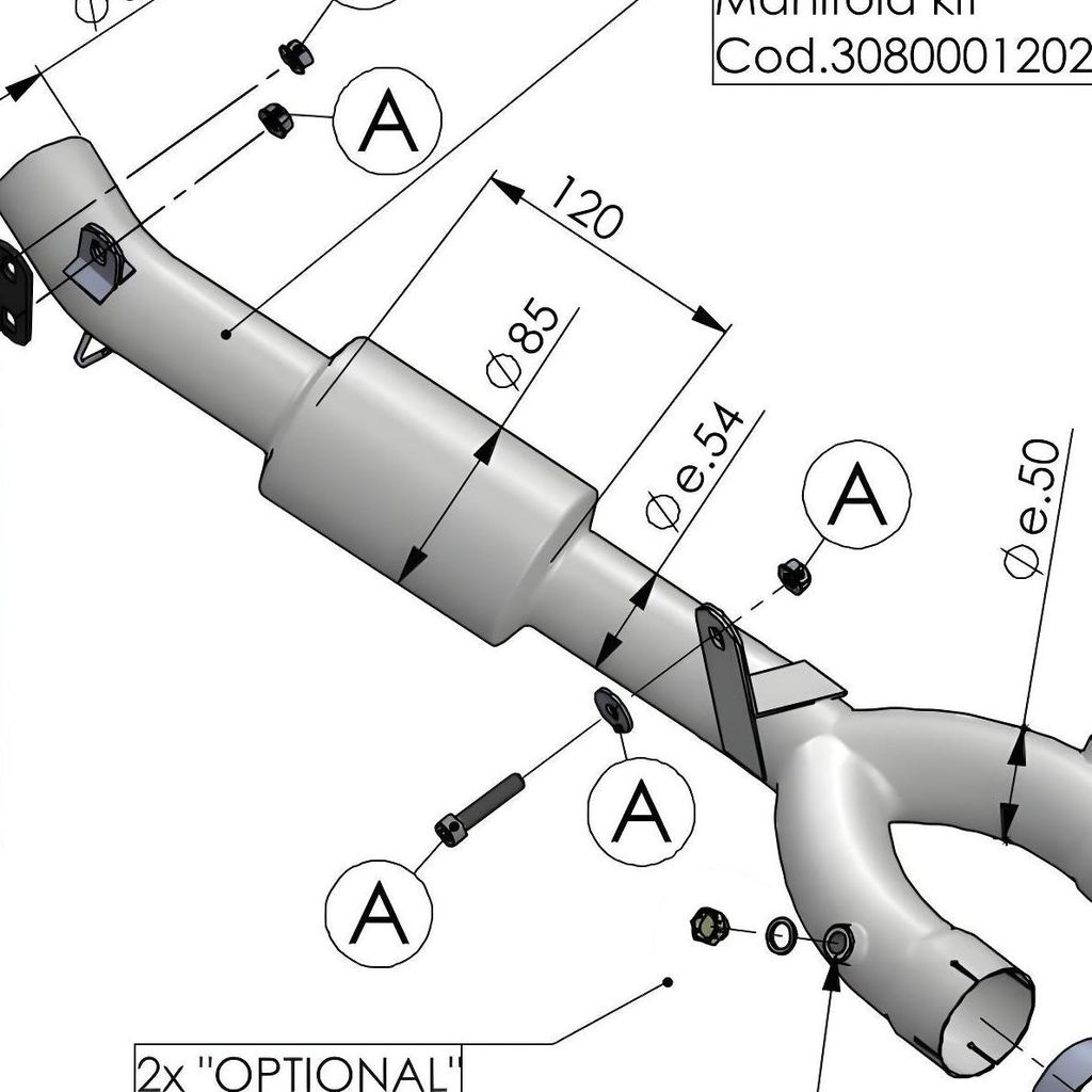 Auspuffhalterung LeoVince Auspuff-Ersatzteil Haltesatz, Carbon