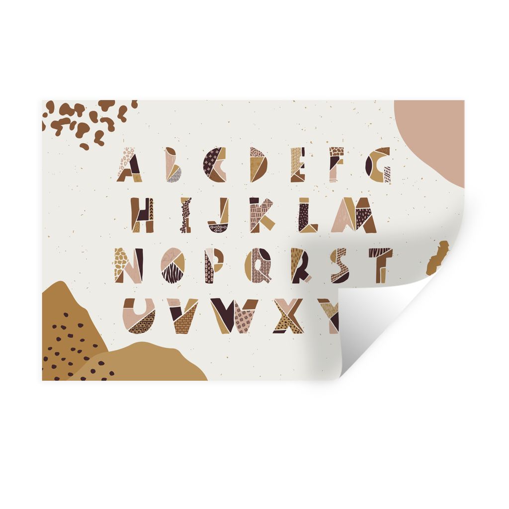 MuchoWow Wandtattoo Wandsticker Wandaufkleber Sprichwörter - Alphabet - Zitate - Kinder - Baby - Jungen - Mädchen 90x60 cm Selbstklebend und Re...