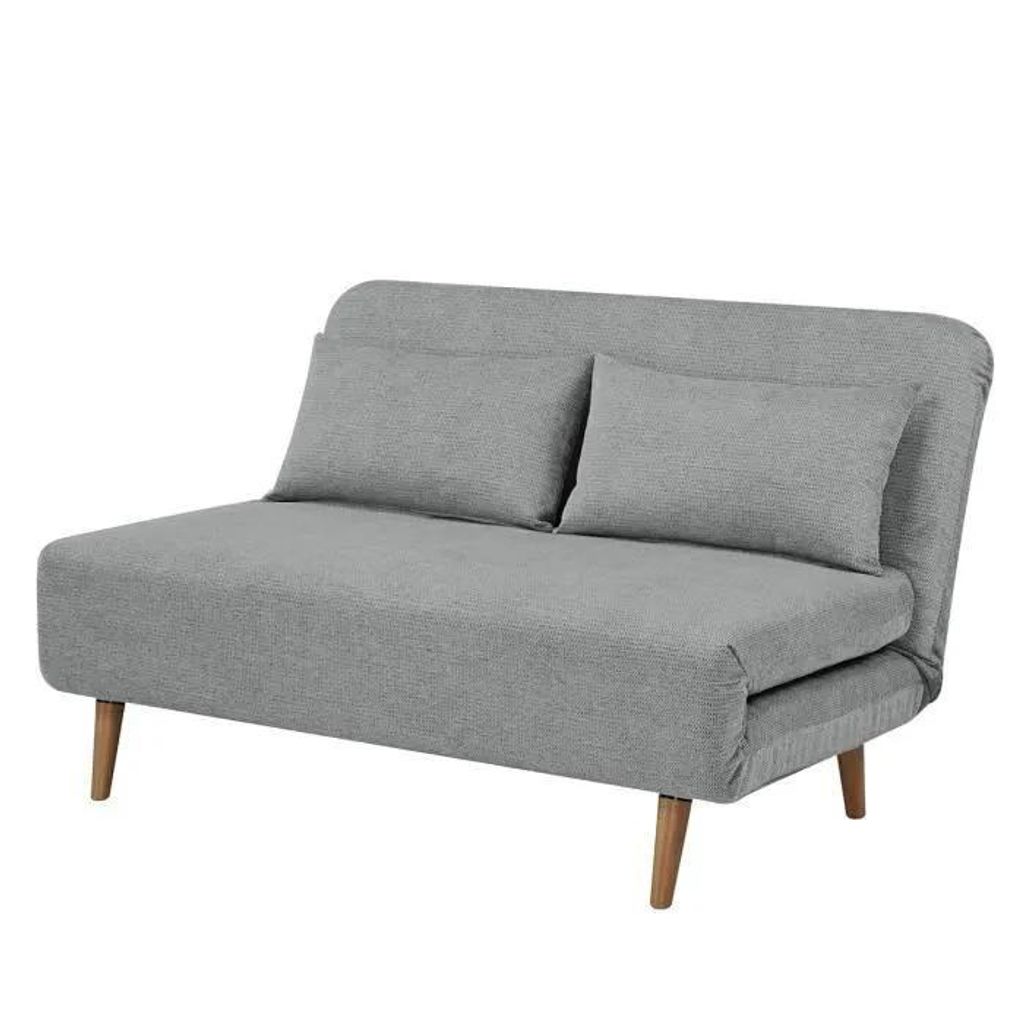 BZ Schlafsofa - 2 Sitze - Hellgrauer Stoff - 130 x 90 x 81 cm - DEPLO