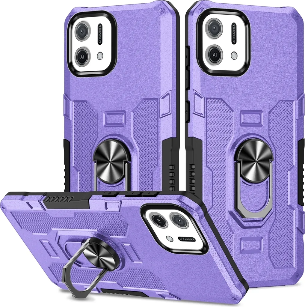 Custodia OPPO A16K / A16E Viola: Protezione Rugged con Anello di Supporto
