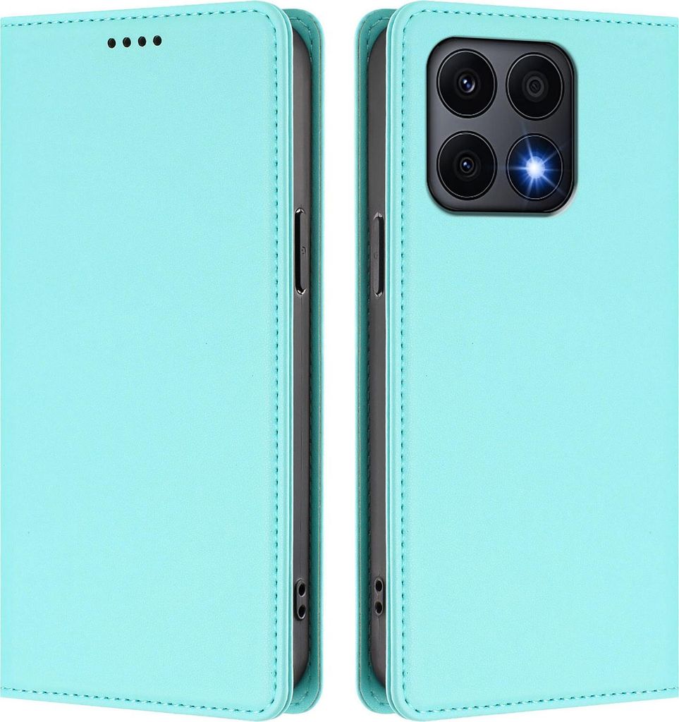 Handyhülle für Honor X8A, Kunstleder Klapphülle Stoßfeste Magnetische Hülle mit Ständer Türkis
