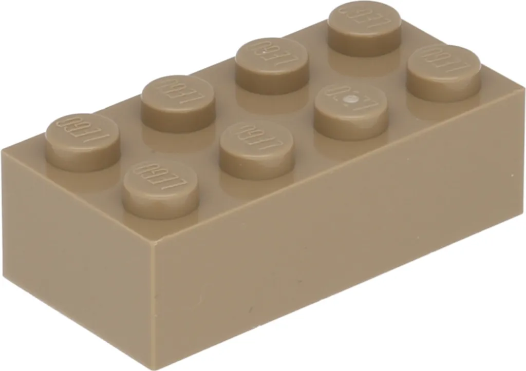 100 briques LEGO 2x4 beige foncé pour décors et paysages réalistes