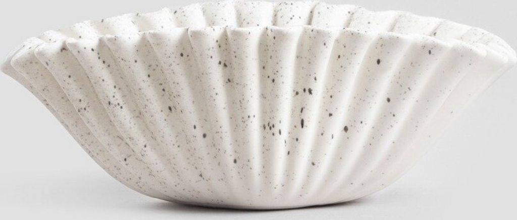 HOMLA Misa dekoracyjna EVANIA ceramiczna biała 23x14x8,8 cm Zdjęcie produktu 