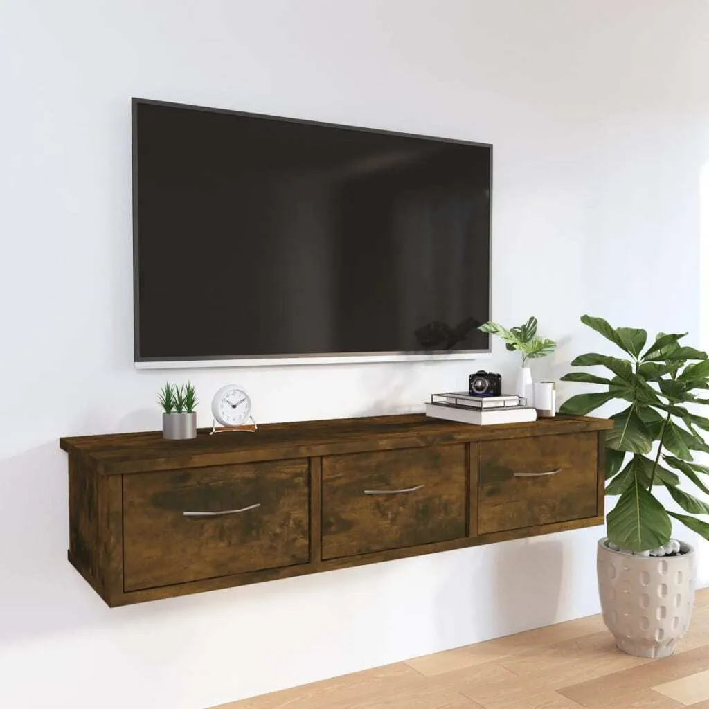 Armadio Pensile Legno Multistrato 88x26cm - Rovere Fumé Alta Qualità