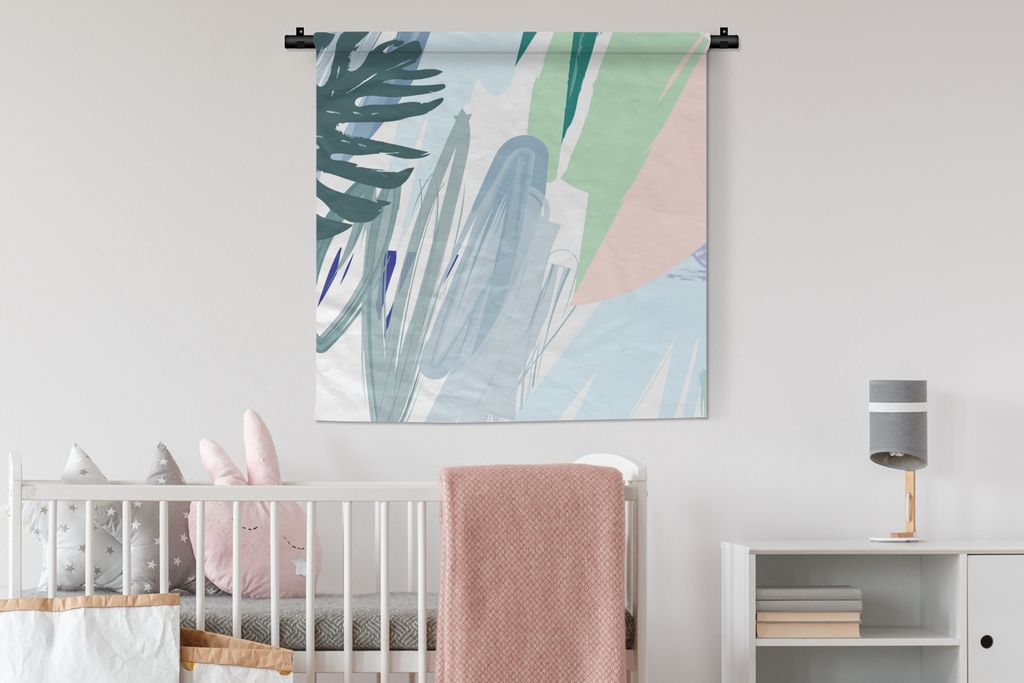 MuchoWow Wandteppich Wandbehang Sommer - Fleck - Farbe - Abstrakt 90x90 cm Tapisserie Dekoration Wandtuch - Wandaufhänger
