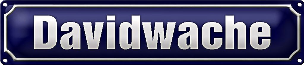 Blechschild Straßenschild 46x10cm Davidwache Hamburg Produktbild 