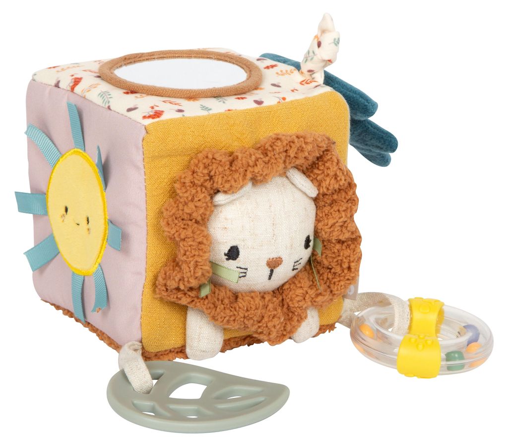 Small Foot Stoffspielwürfel Baby Löwe mit Beißring und Rassel
