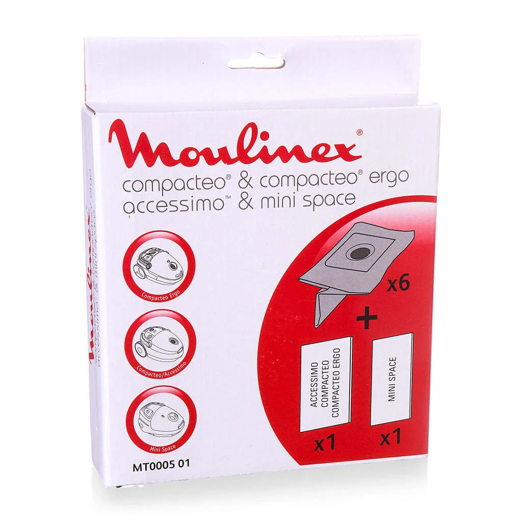 Sac Moulinex Mt000501 anti-fuite pour aspirateur Compacteo Ergo