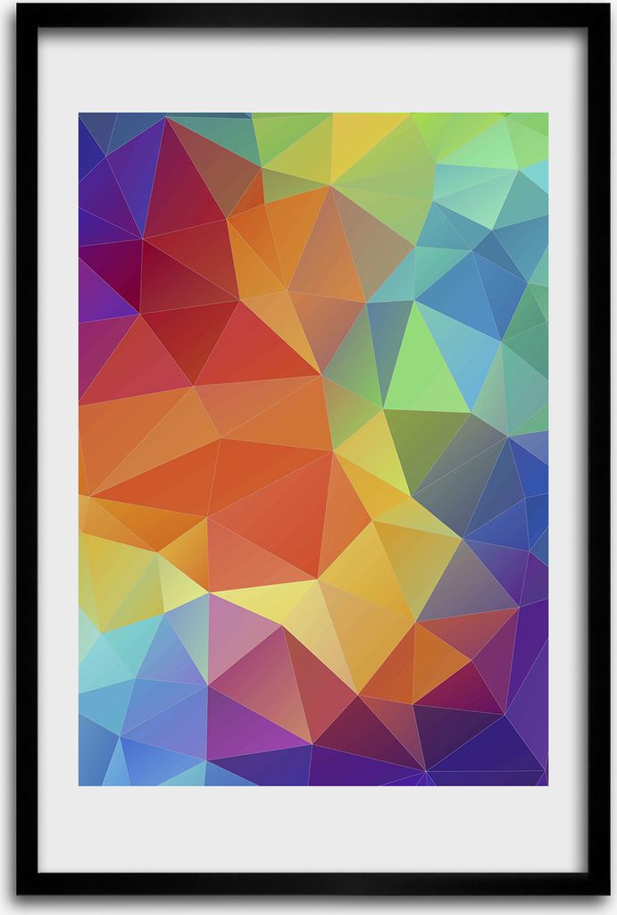 Bild - Bilderrahmen - 40 cm x 60 cm - MDF - Rahmen - Wandkunst - Abstraktion Dreiecke