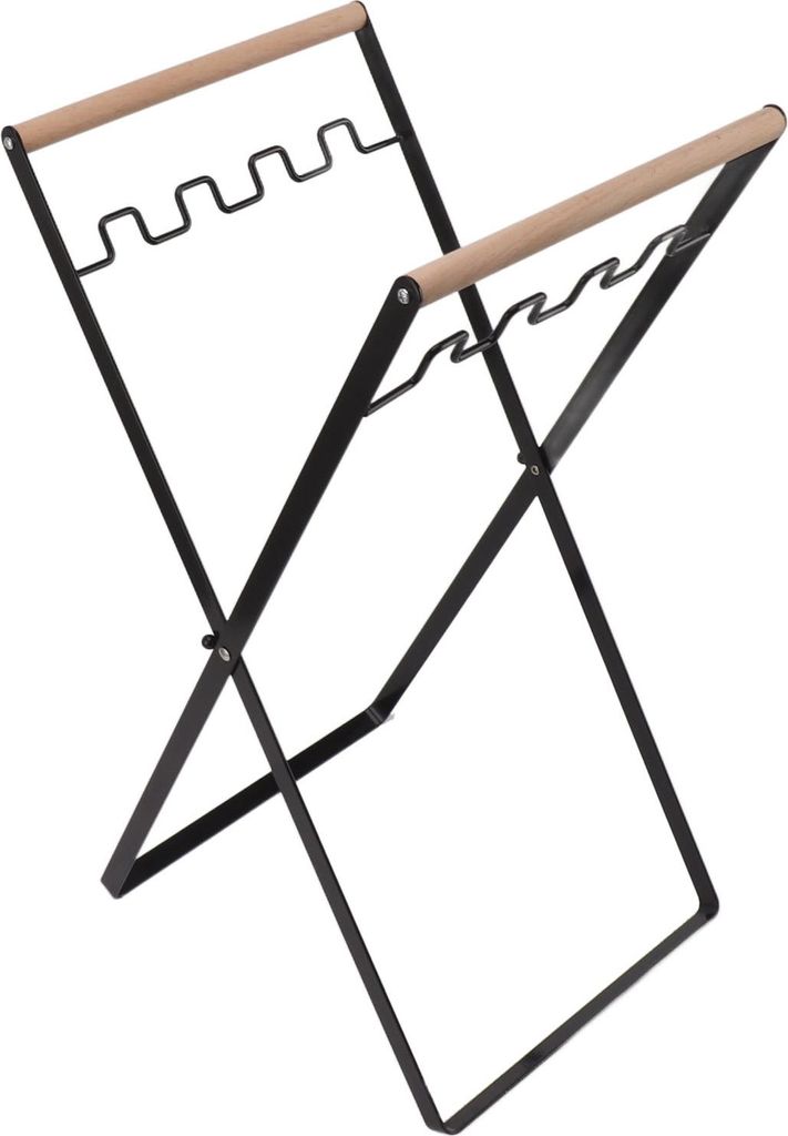 Iron Trash Bag Holder Outdoor Leaf Bag Stand Foldable Trash Stand Holder für Camping Schwarz