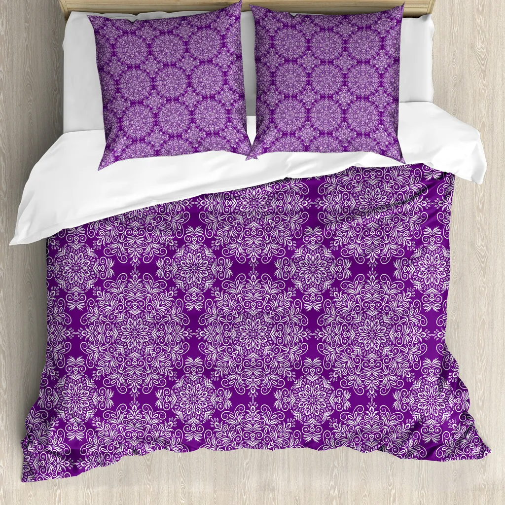 Set Letto Mandala Viola ABAKUHAUS - Copripiumino Morbido 200x200