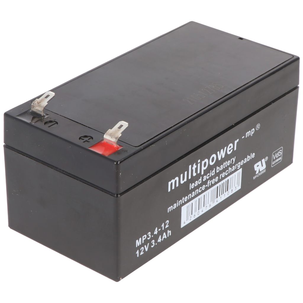 Multipower MP3.4-12 Batteries 12V 3400 mAh CT3.2-12 Image du produit 