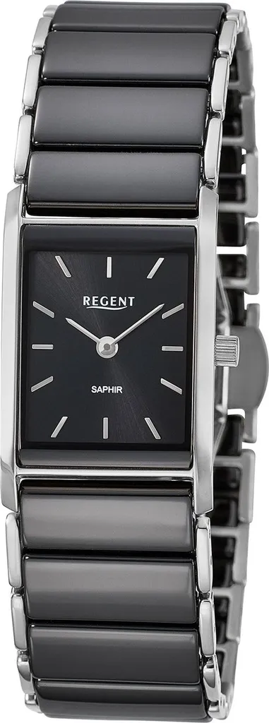 Montre Regent femme acier inoxydable anti-rayures et céramique noire durable