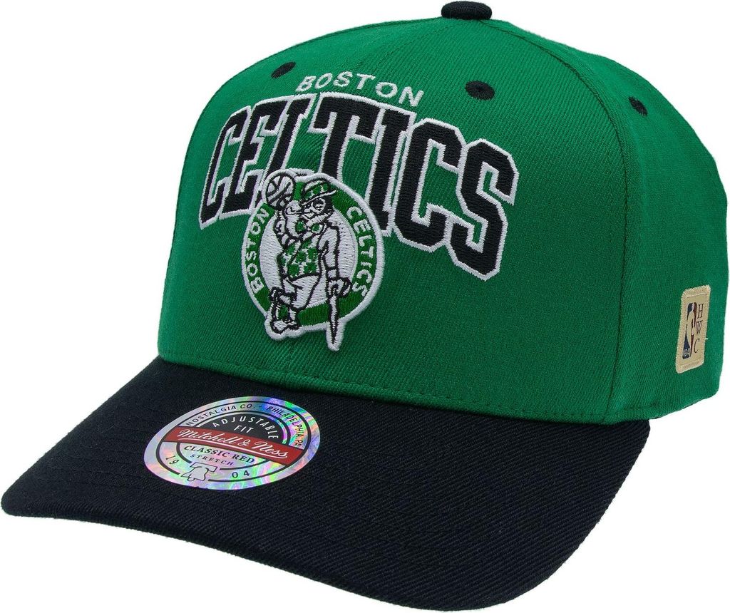 M&N Stretch Snapback Classic Red Cap - Boston Celtics