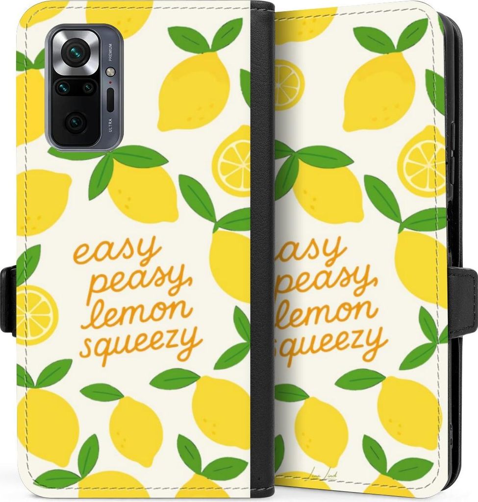 DeinDesign Klapphülle für Xiaomi Redmi Note 10 Pro Handytasche Lederhülle Tasche Statement Zitrone Spruch