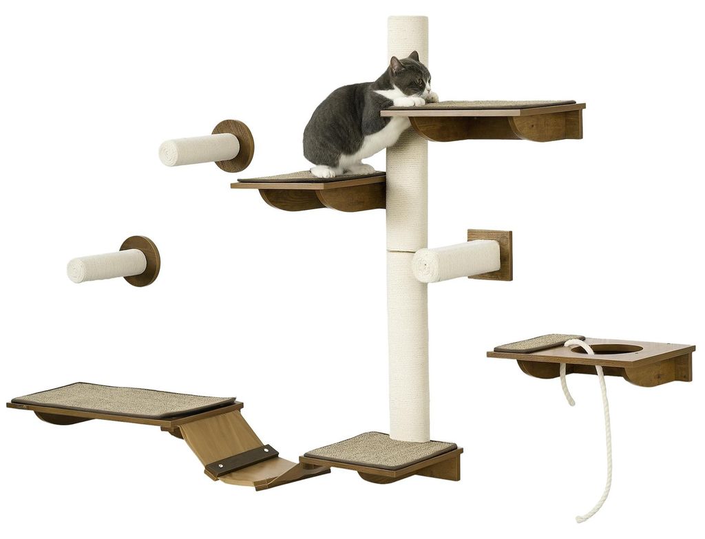 PawHut Katzen Kletterwand Set, 8-teilig Katzenmöbel mit Produktbild 