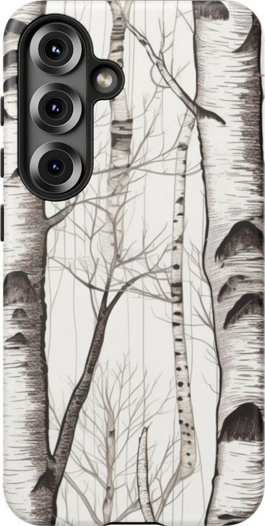 Birkenstämme im eleganten Muster – Hülle Kompatibel mit Samsung Galaxy S25