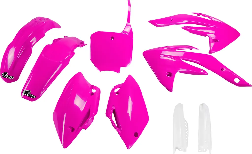 Remplacer plastiques cassés Honda CRF 150 R avec kit UFO rose 9 pièces
