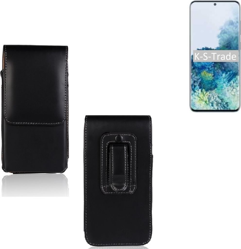 K-S-Trade Gürteltasche für Samsung Galaxy S20 Schutz Hülle Handy Hülle mit Magnetverschluss Holster in schwarz
