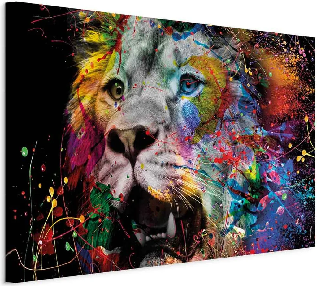 Quadro Moderno Leone 90x60 cm | Stampa TNT Il Re dei Re g-A-0277-b-a