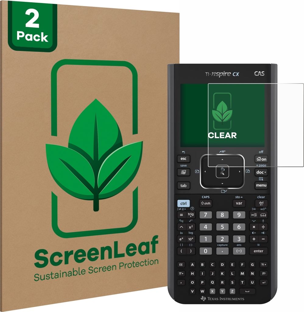 2x ScreenLeaf Schutzfolie für Texas Instruments Nspire CX CAS nachhaltiger Displayschutz Display Schutz Folie Klar Transparent