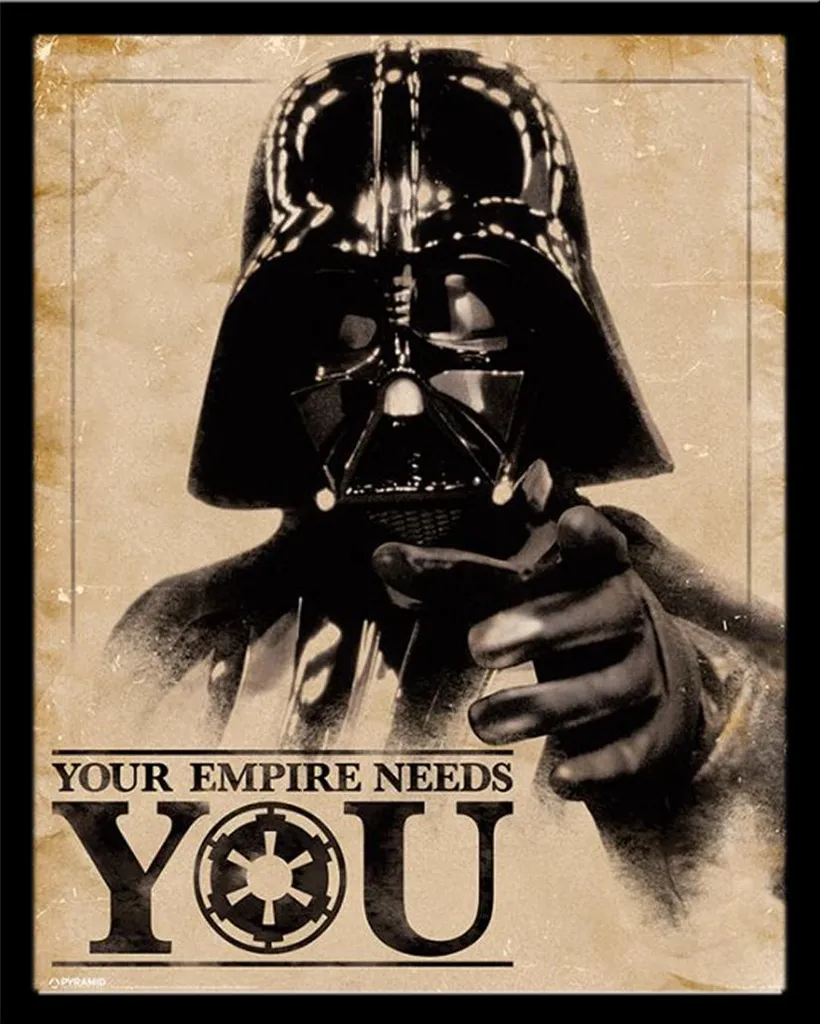 Poster Star Wars Your Empire Needs You avec cadre Shinsuke noir MDF