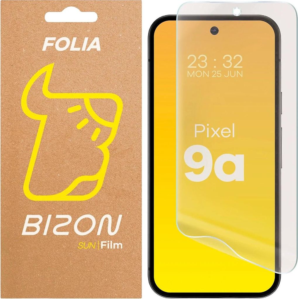 Matte Folie für Google Pixel 9a, Bizon Glass Film Sun, 1 Stück