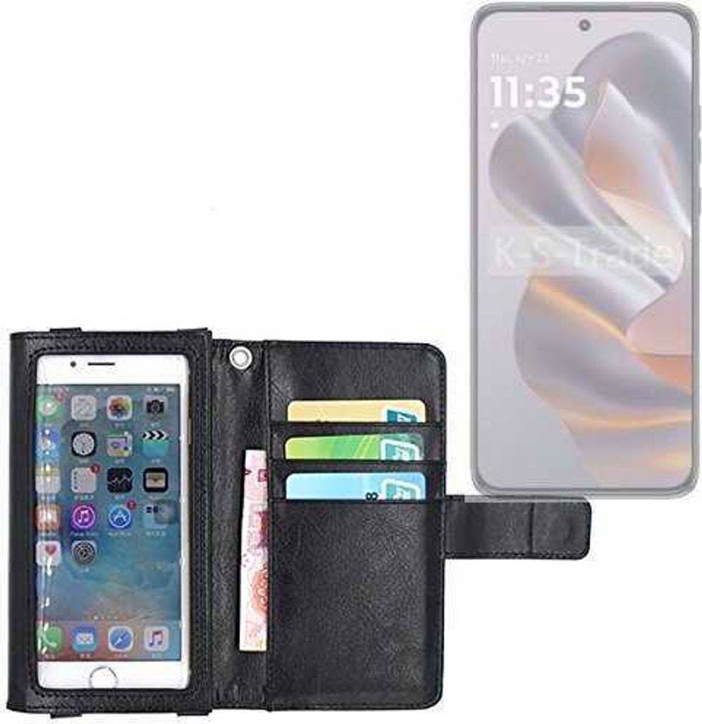 K-S-Trade Handy Hülle Schutz Hülle Kompatibel mit Motorola Edge 50 Neo Case mit Displayschutz / Schutzfolie Flip Cover Wallet case Etui Hülle
