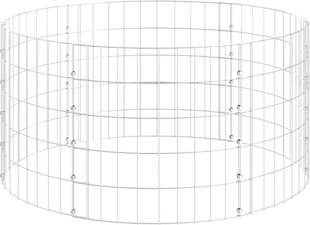 A 3D render of a round gabion column made of galvanized steel wire mesh.