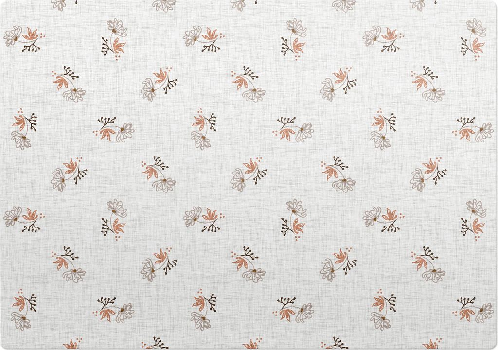 Zarte Retro-Blumen – Bodenschutzmatte – Stuhlunterlage 100x100 cm – Rutschfest – Hartbodenmatte