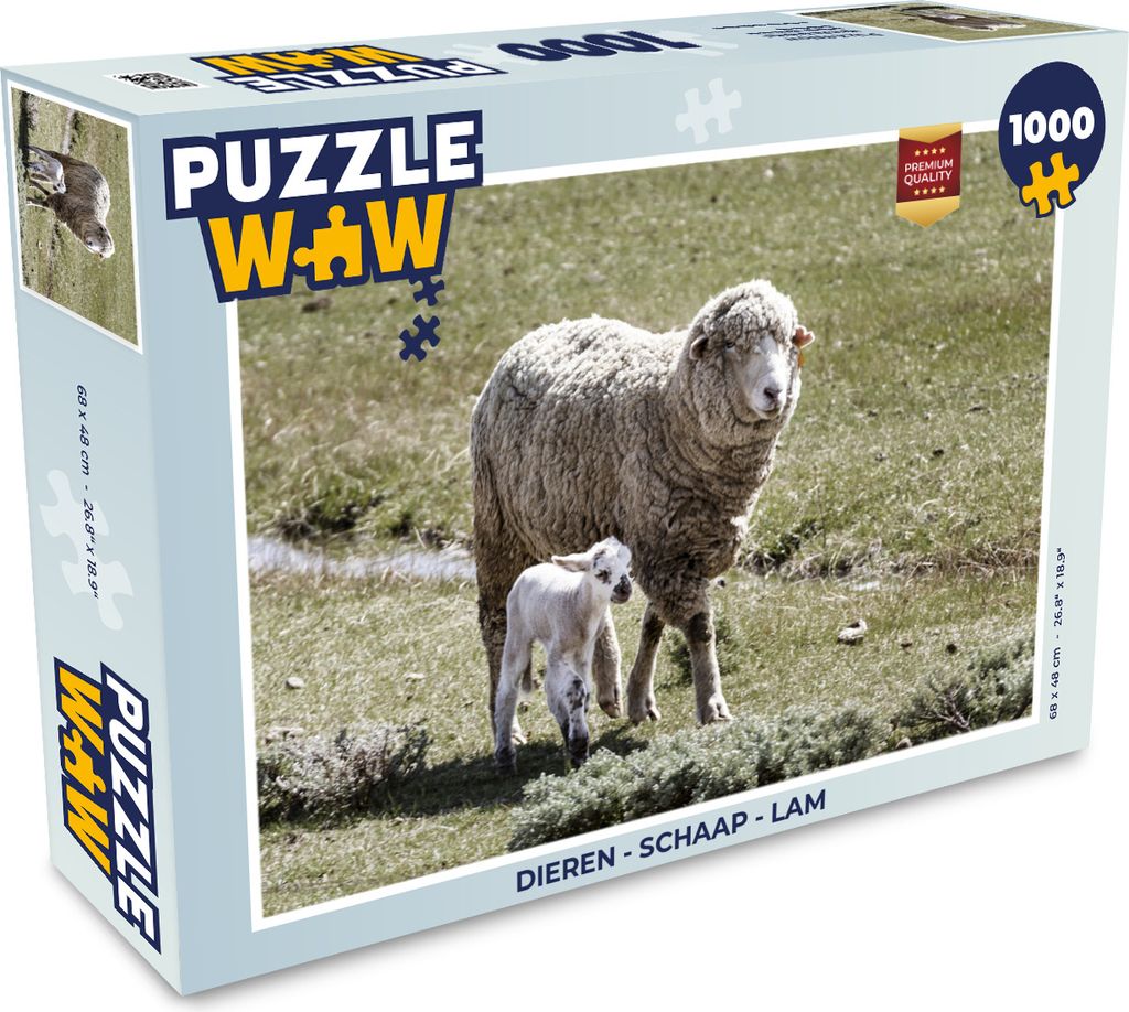 MuchoWow Puzzle 1000 Teile Tiere - Schafe - Lamm - Erwachsene - Rätsel