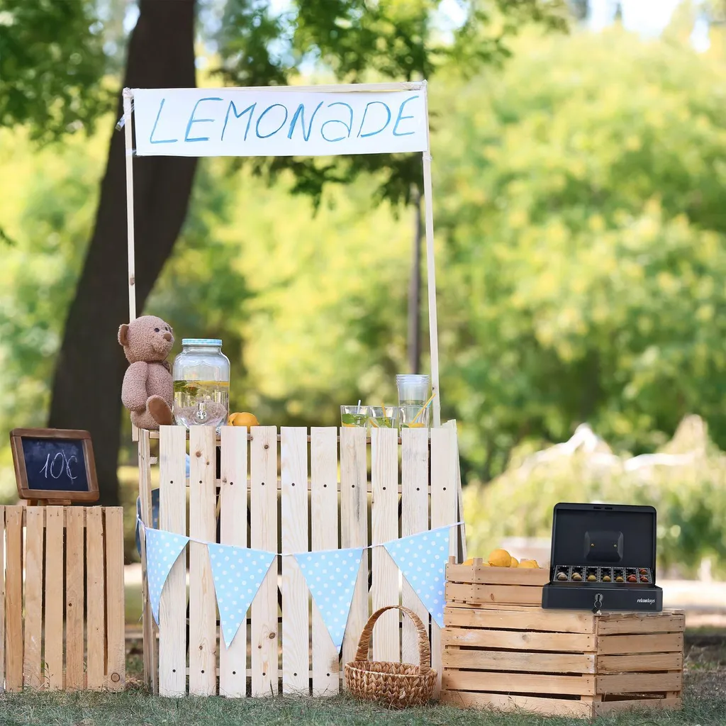 Boîte à billets grise pour commerçant avec 2 clés et plateau de tri