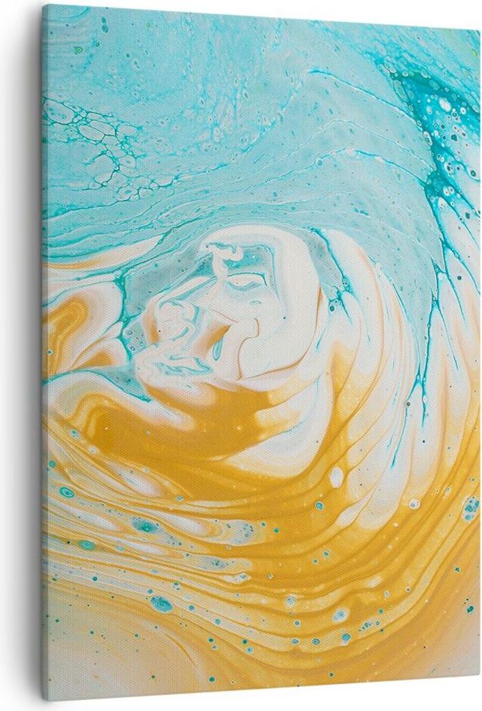Bild auf Leinwand - Leinwandbild - Einteilig - Abstraktion verschüttet Farben - 50x70cm - Wand Bild - Wanddeko - Wandbilder - Leinwanddruck - Wand...