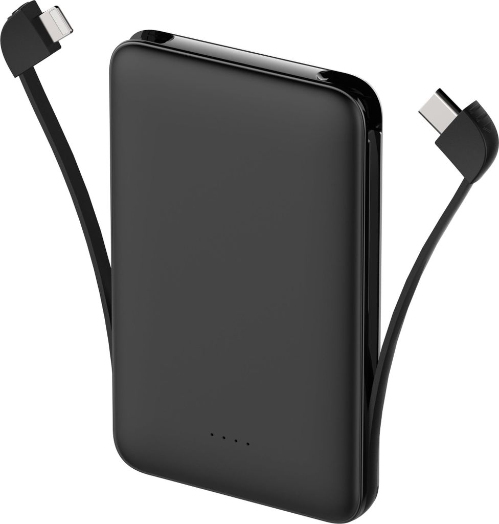 Powerbank mit integriertem USB-C & Lightning Kabel  5000 Produktbild 