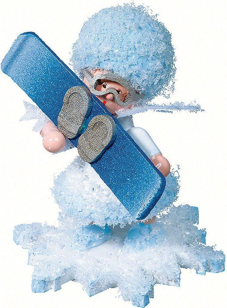 Schneeflöckchen mit Snowboard (5cm) von Drechslerei Kuhnert