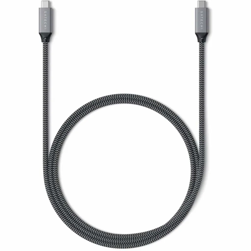 Câble USB-C Satechi USB4 pour Disque SSD et Écran 8K 0,8m Noir Gris
