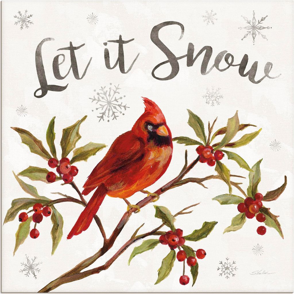 ARTland Leinwandbild Cardinal Christmas IV Größe: 30x30 cm