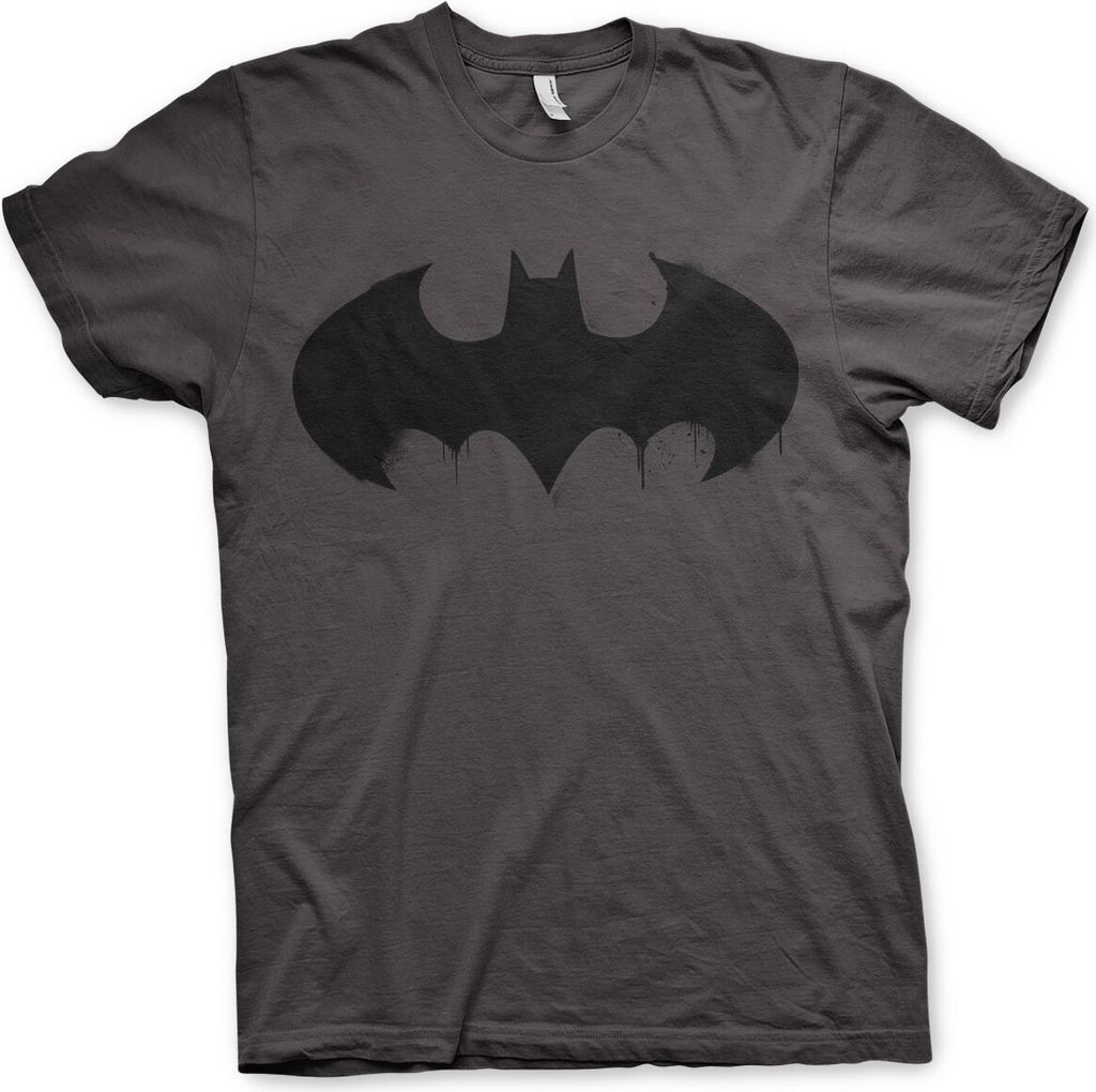 Batman T-Shirt Herren Inked Logo dunkelgrau L