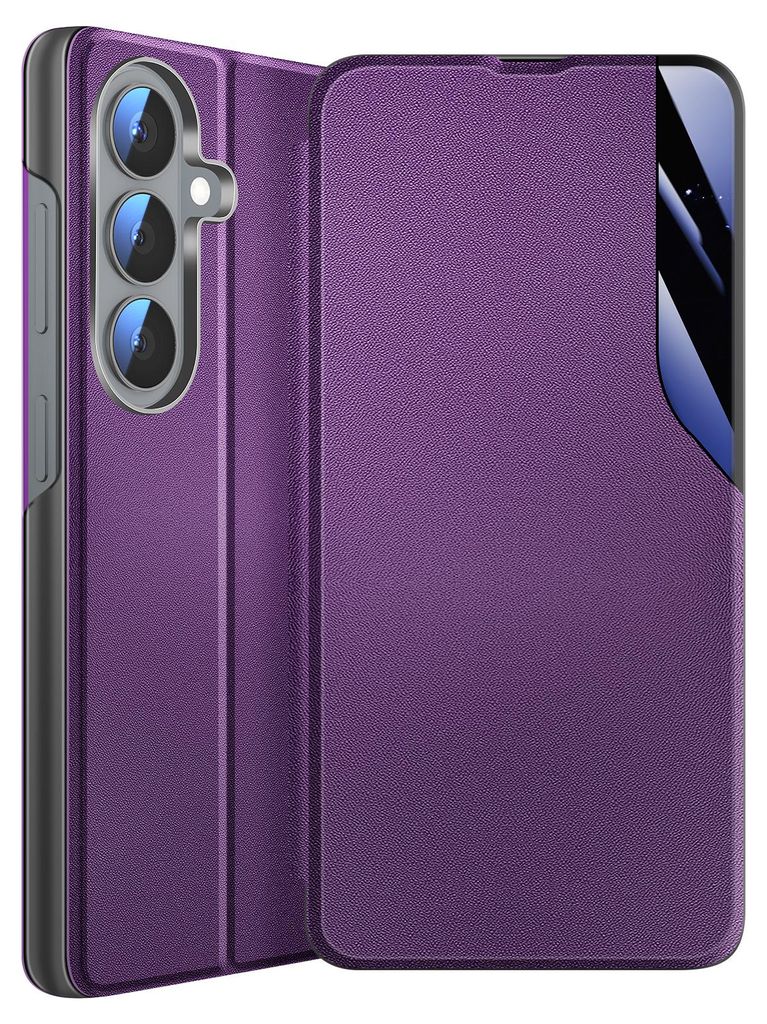 Avizar, Klappetui im Materialmix mit Ständer für Samsung Galaxy S26, Violett