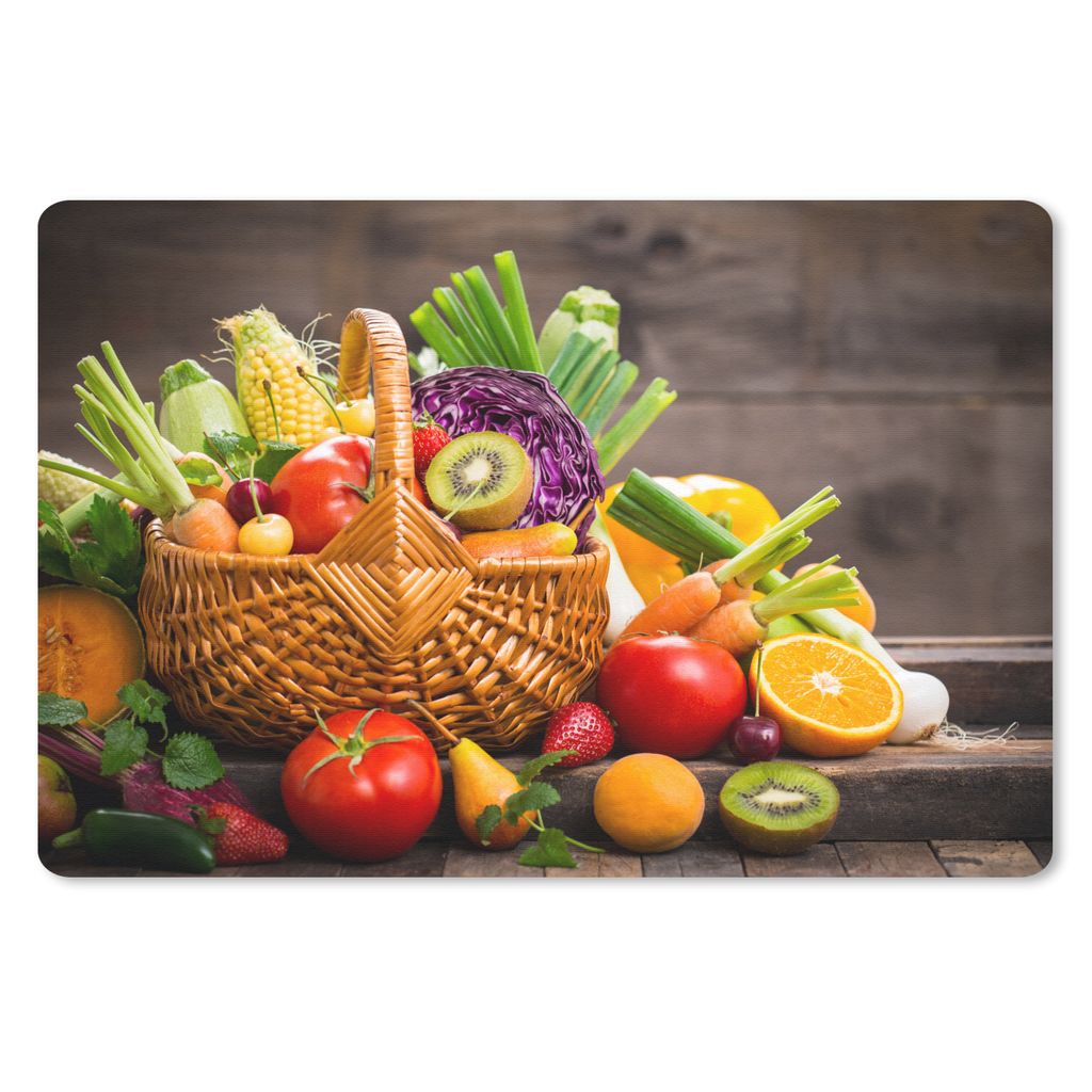 MuchoWow® Mauspad Mousepad Obstkorb - Obst - Gemüse 27x18 Produktbild 