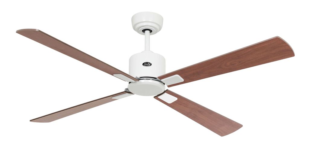 Energiespar Deckenventilator mit Fernbedienung Eco Neo III WiFi 132 cm Weiß Flügel Nussbaum / Kirschbaum