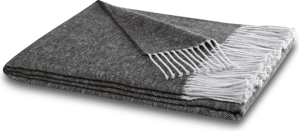 Biederlack Structures Plaid Gris Anthracite 130x170 cm de Qualité