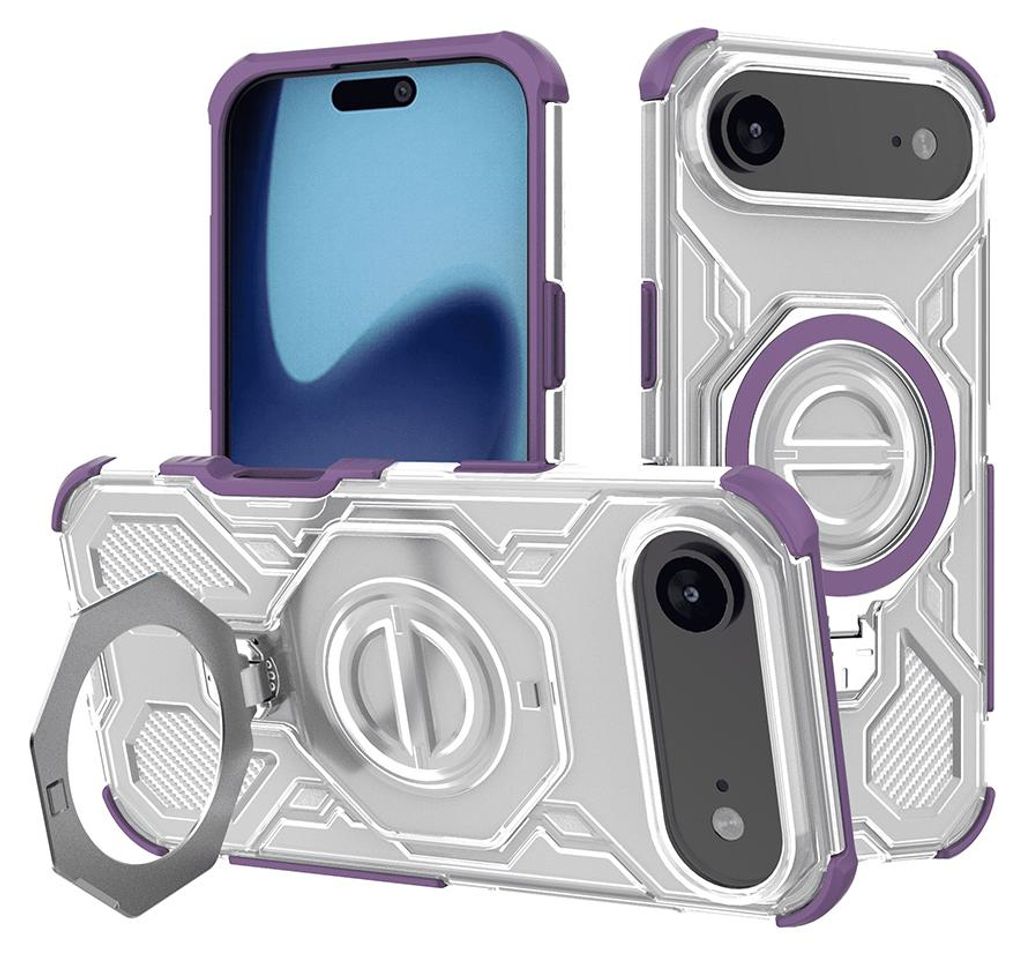 Techsuit - Carbon Shield PRO ochranný obal na iPhone 17 Air - fialové priehľadné