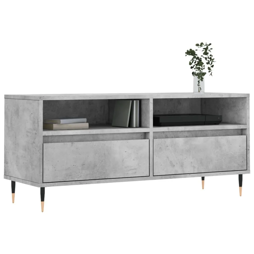 The Living Store Mobile TV grigio cemento 100x34,5x44,5 cm Materiale in legno - 3