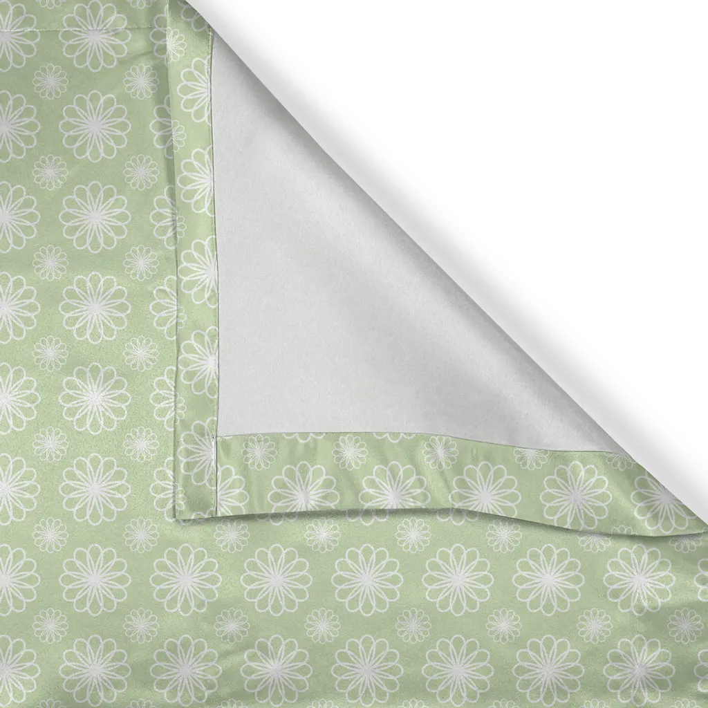 Rideau géométrique à fleurs symétriques vert pistache 280x175 cm Lot