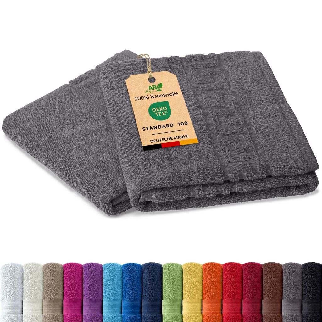 2er-Set ARIZONA Handtuch-Serie – 700 g/m² Frottier in 9 Größen verfügbar, Größe: 2er-Set Duschvorleger 50x70 cm, Farbe: Anthrazit-Grau