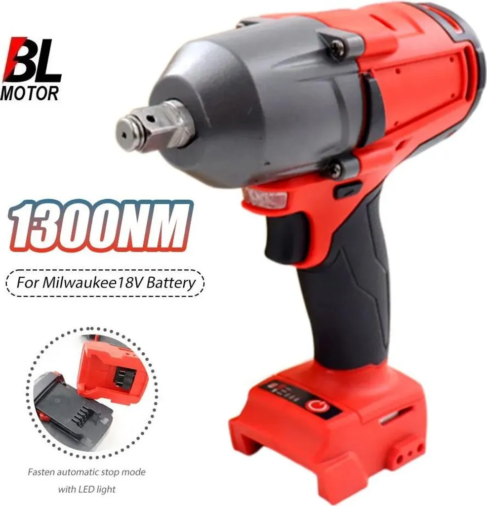 Clé à chocs 18V 1300Nm Braun avec moteur brushless et carré 1/2 pouce